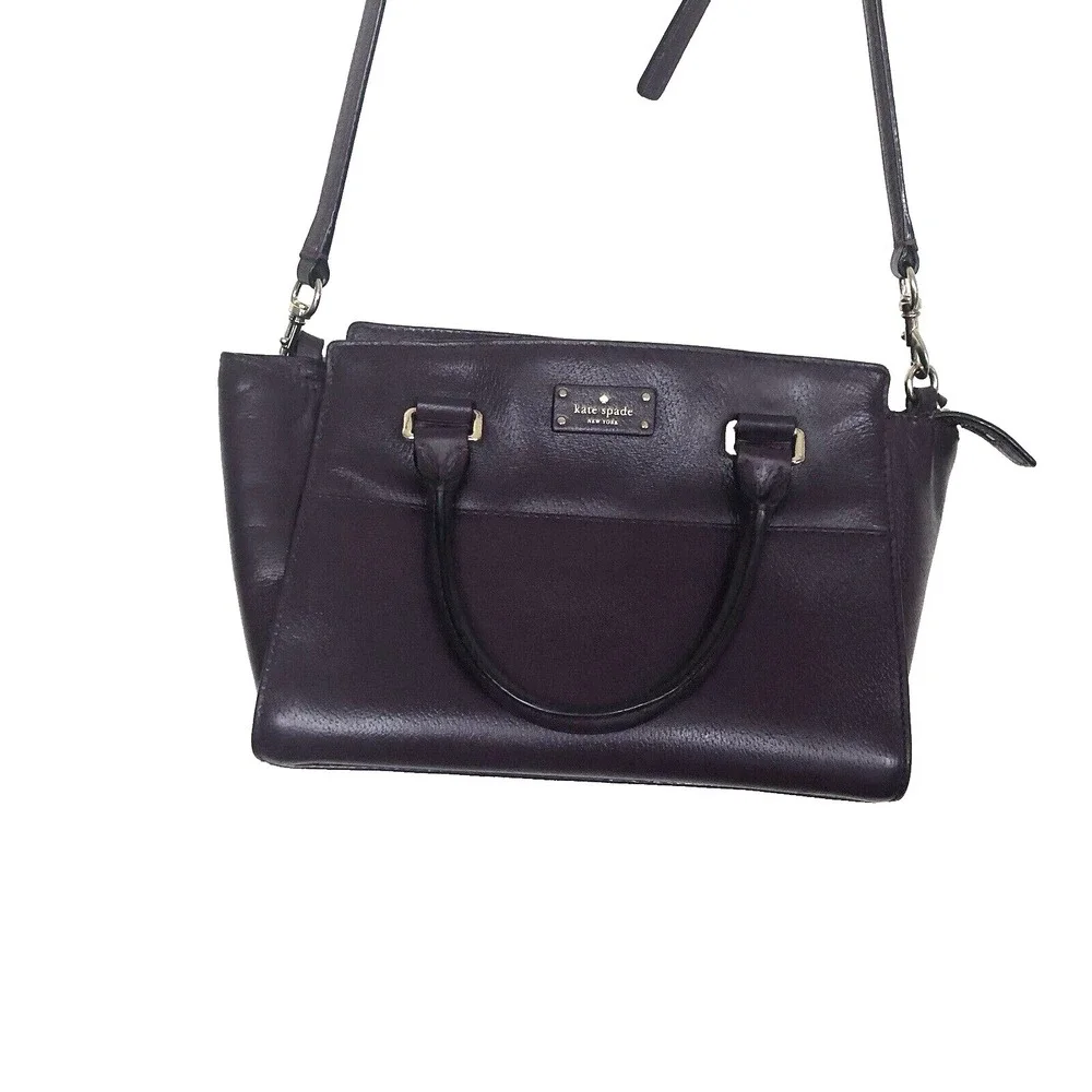 Kate Spade New York Handbag Tote / Crossbody Deep Plum Zip Top Handles and Strap